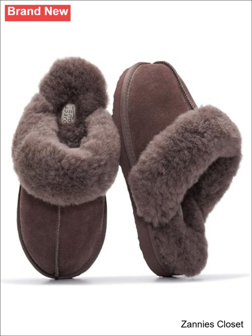 ✨ Project Cloud Genuine Leather Fur-Lined Clog Slippers Womens Cozy Mule